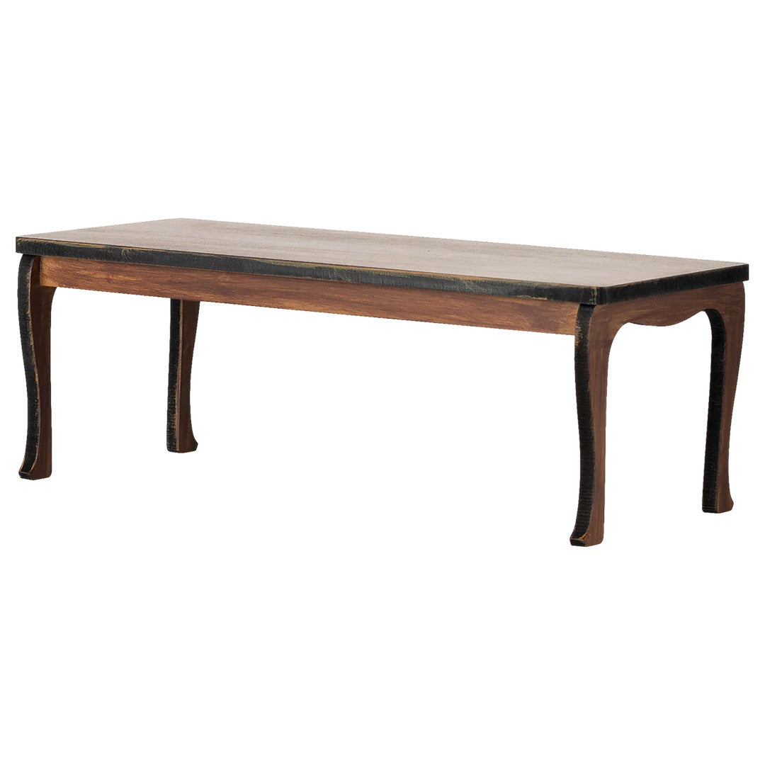 Maileg bruine houten poppenhuis tafel met geschilderde afwerking.