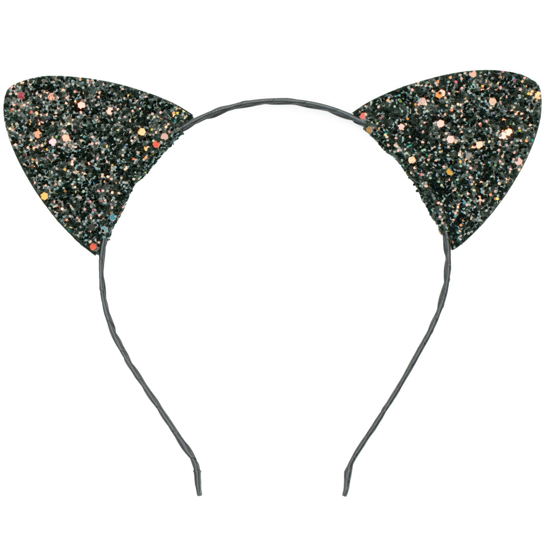 Mimi & Lula diadeem met zwarte glitter kattenoren.