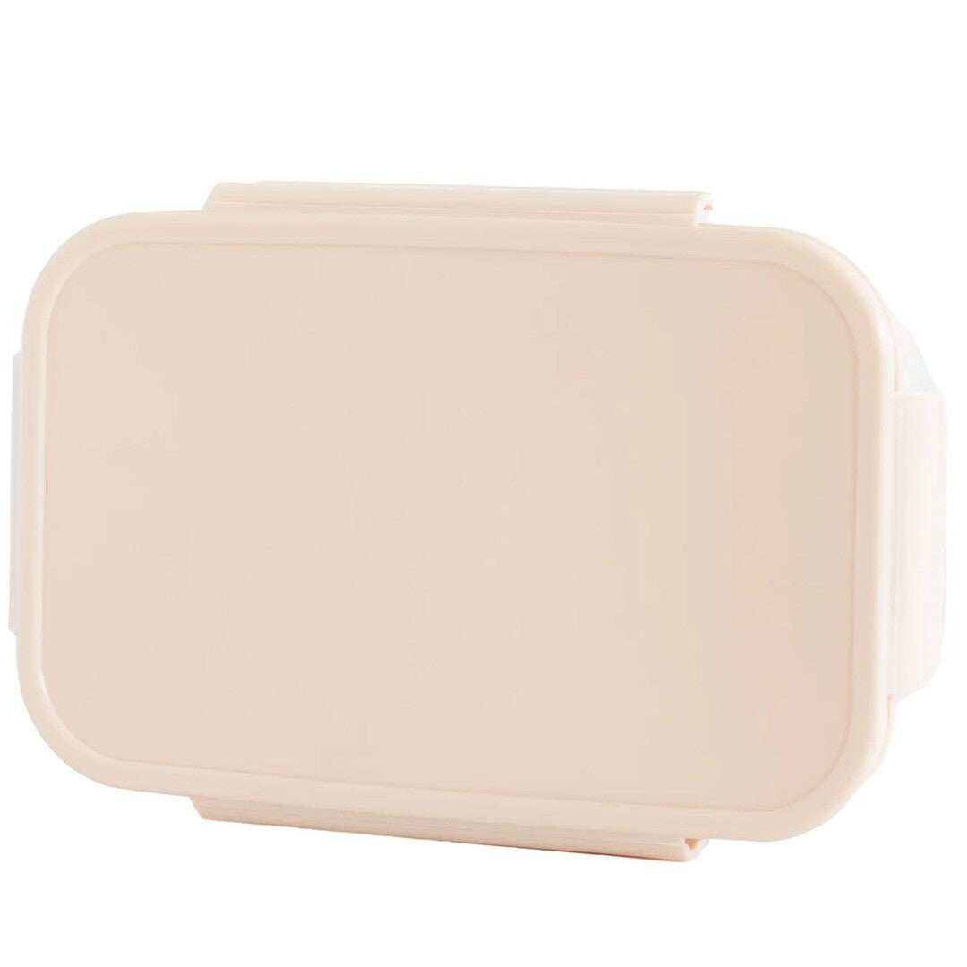 Gesloten 3 sprouts bento broodtrommel in zandkleur.