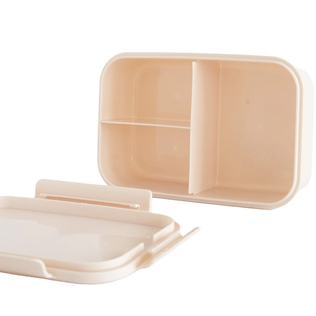 De open 3 sprouts bento broodtrommel toont de interne vakken en de losse deksel.