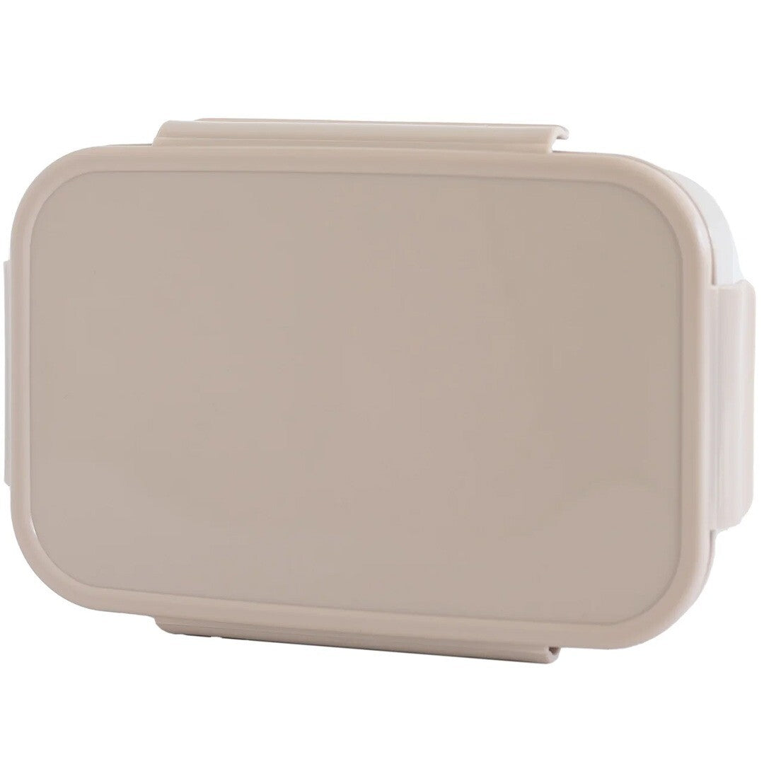 Gesloten 3 sprouts bento broodtrommel voor kinderen in taupekleur.
