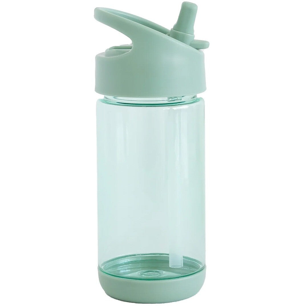 3 sprouts groene plastic kinderdrinkfles met rietje.