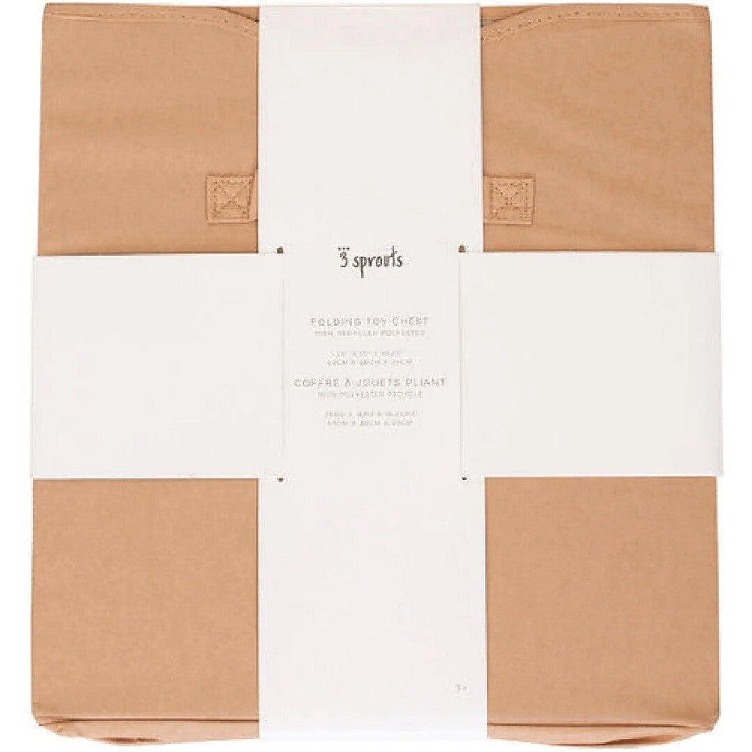 Verpakking van de 3 sprouts opvouwbare opbergdoos in beige.