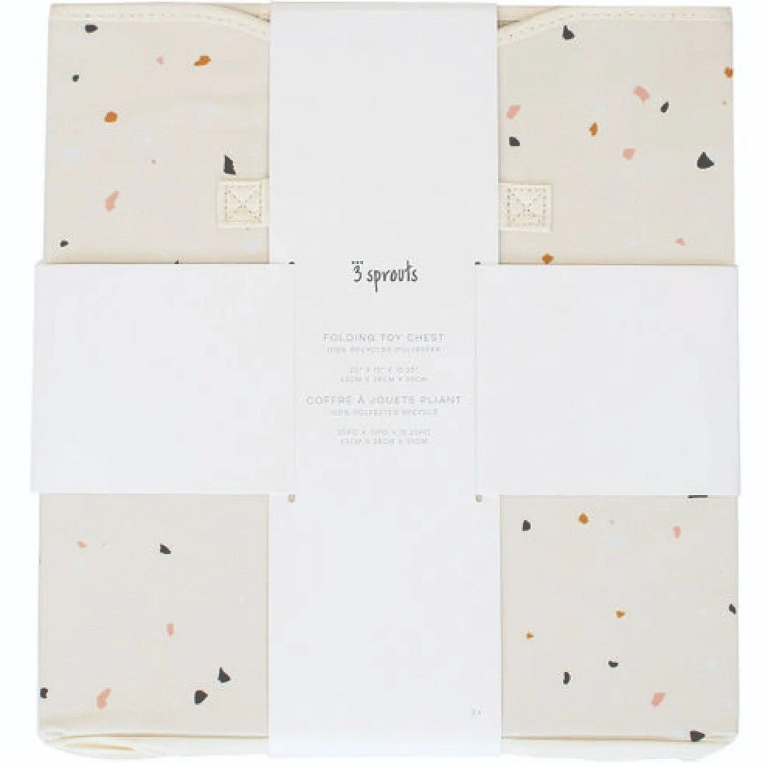Verpakking van de 3 sprouts opvouwbare opbergdoos met terrazzo patroon.