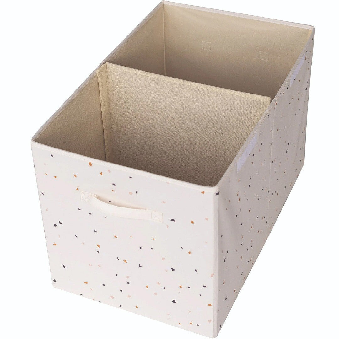 Open 3 sprouts opbergdoos met verdeler en crèmekleurig terrazzo patroon.