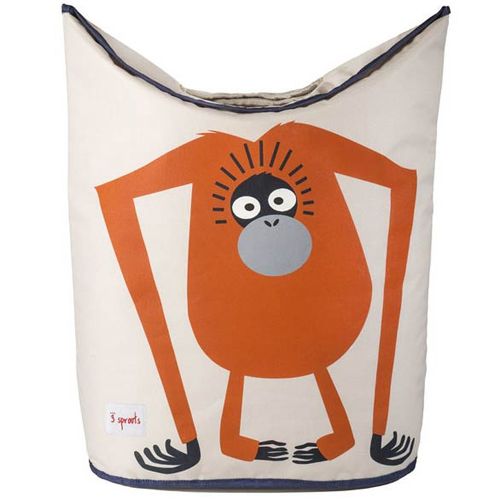 3 sprouts wasmand met een oranje orang-oetan, de bovenrand is naar binnen gevouwen.