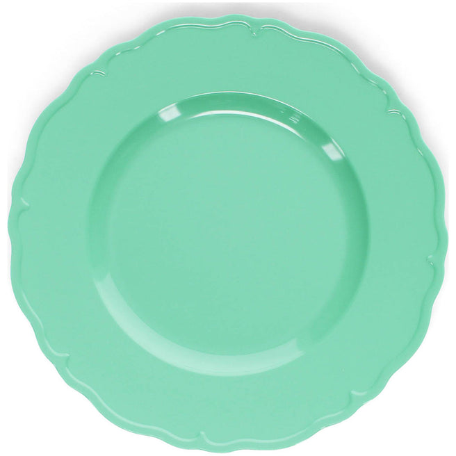 Rex London melamine kinderbord in pistachegroen met geschulpte rand.