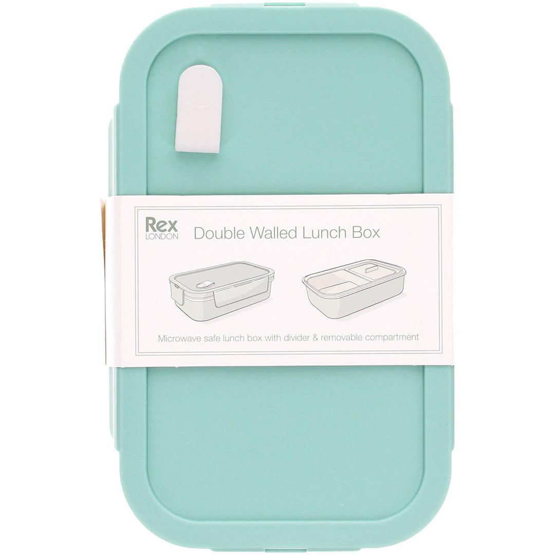 Verpakking van de Rex London Double Walled Lunch Box in lichtblauw.