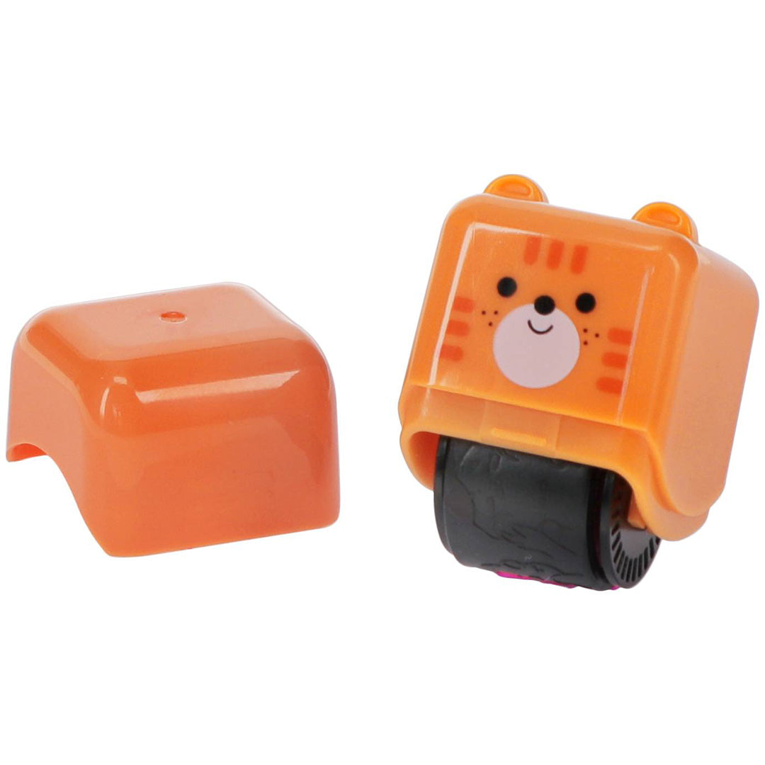 Rex London oranje kitten stempelroller met losse dop.