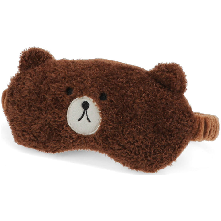 Rex London bruin pluche slaapmasker voor kinderen in de vorm van een beer.