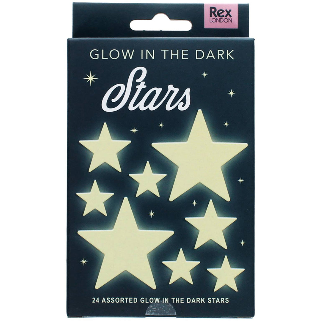 Rex London verpakking van glow-in-the-dark sterren decoratiestickers.