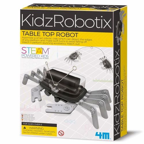 Verpakking van de 4M KidzRobotix tafelblad robot bouwset.