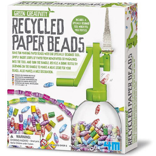 De verpakking van de 4M Green Creativity knutselset voor het maken van papieren kralen.