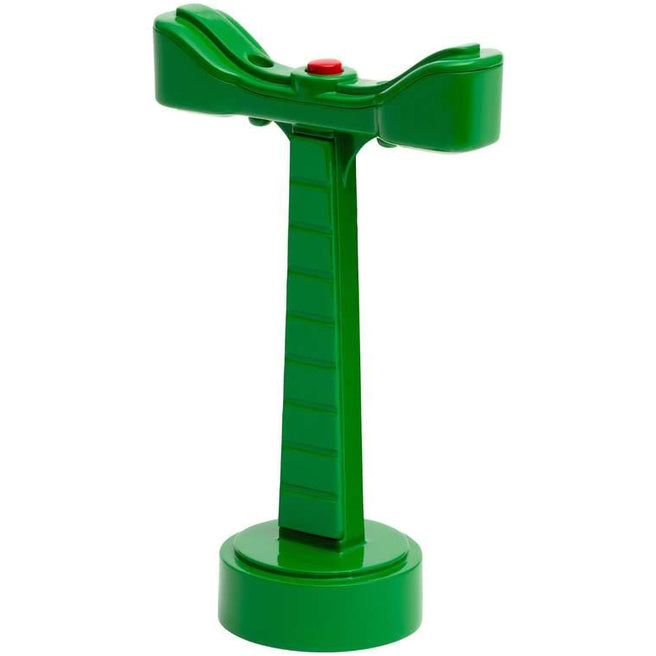 Brio groen spoorweglicht met rode knop, een accessoire voor speelgoedtreinen.