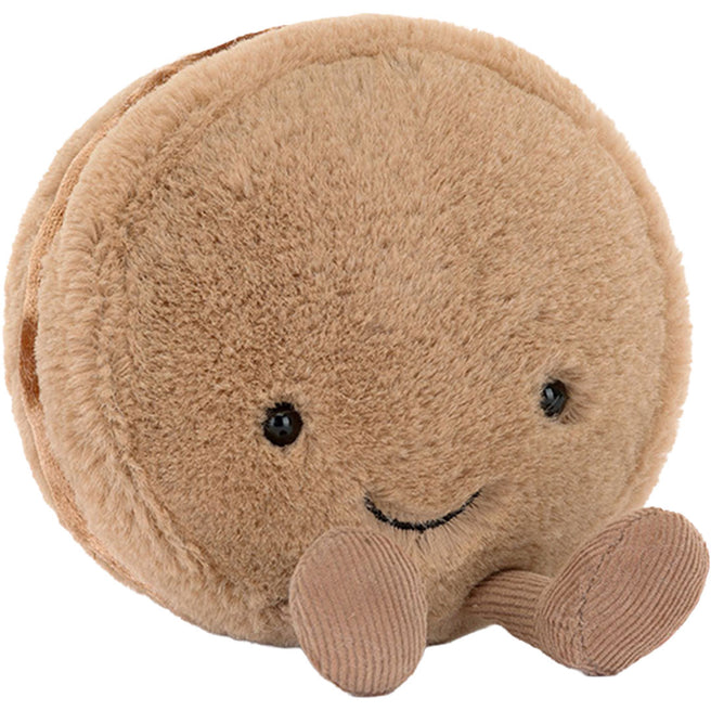 jellycat amuseables knuffelmacaron chocola - 12 cm