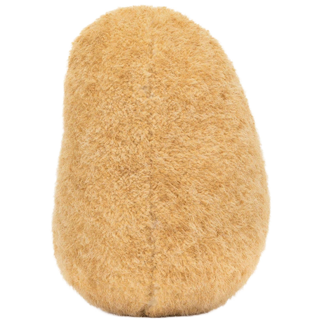 Achteraanzicht van de beige Jellycat knuffelaardappel Graham.