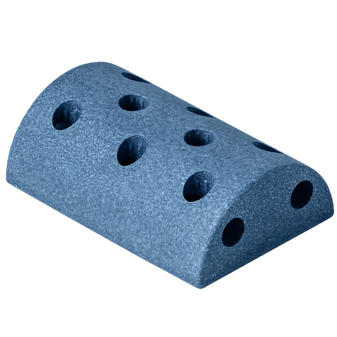 Modu blauw halfrond schuimrubberblok met gaten.