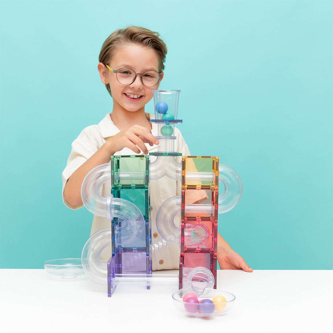connetix magnetische tegels knikkerbaan - pastel - 114st | CT-P-00114-BR | 2