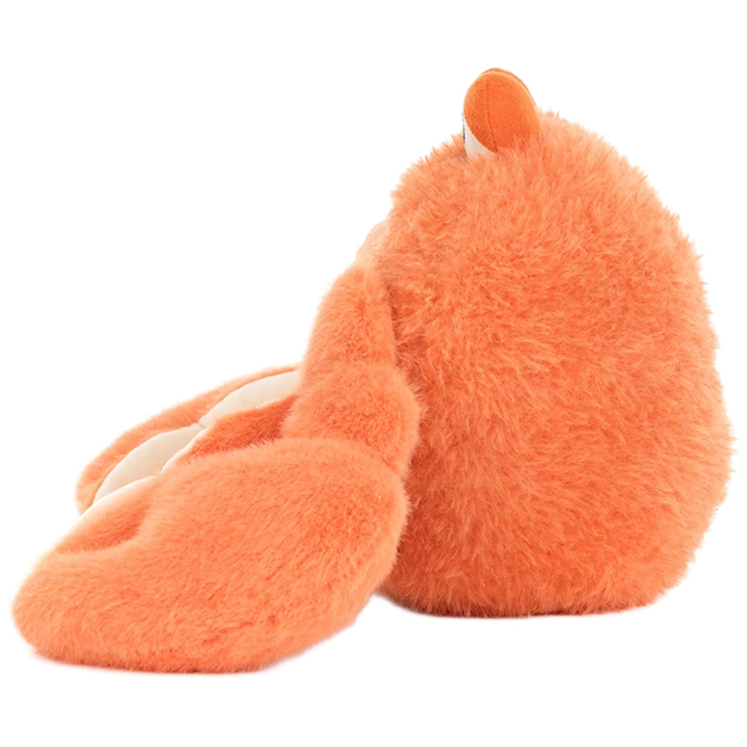 Jellycat pluchen krab knuffel, van achteren gezien.