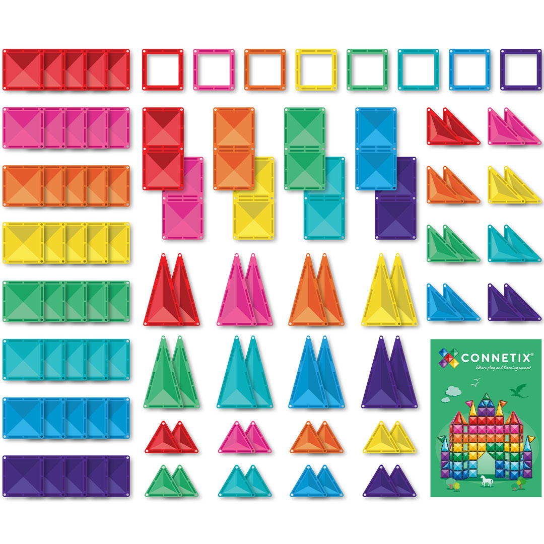 connetix magnetische tegels - bright - 104st | CT-B-00104-CR | 2
