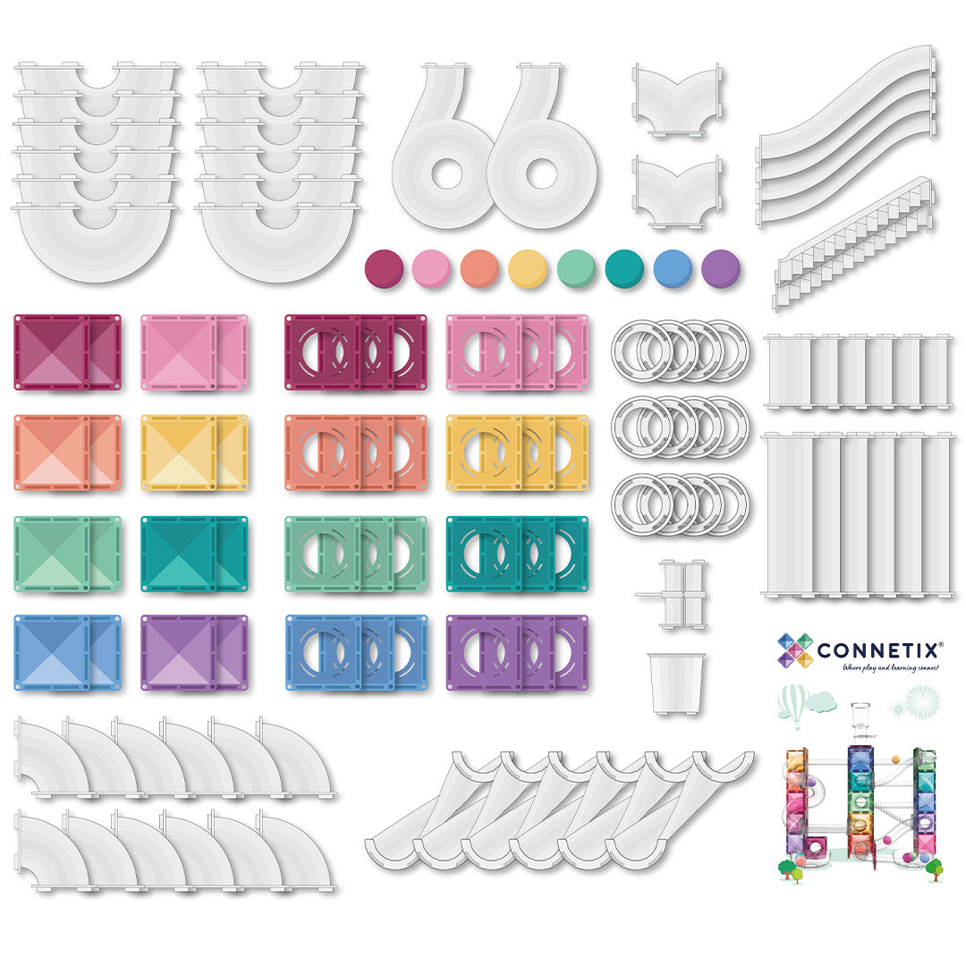 connetix magnetische tegels knikkerbaan - pastel - 114st | CT-P-00114-BR | 4