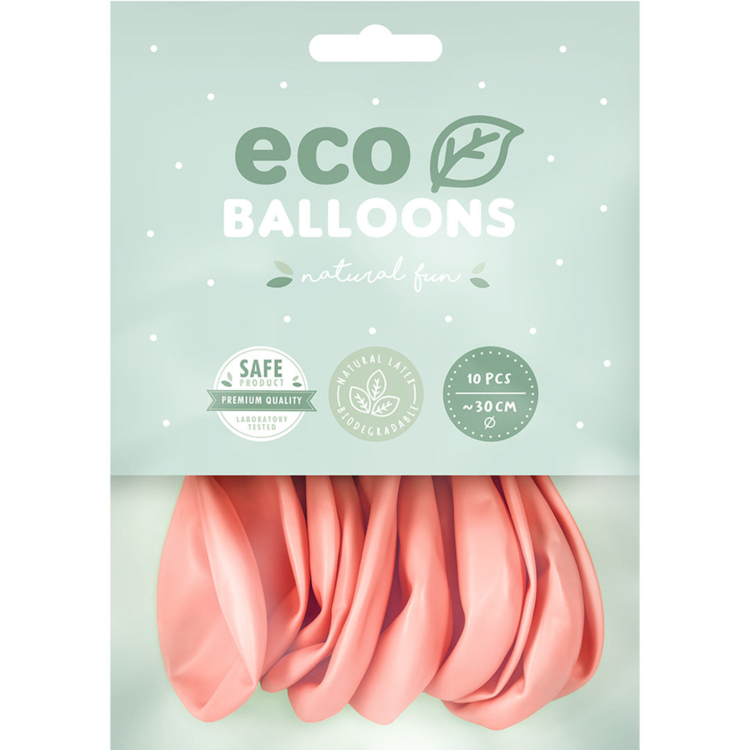 De verpakking van partydeco eco ballonnen in rose goud.