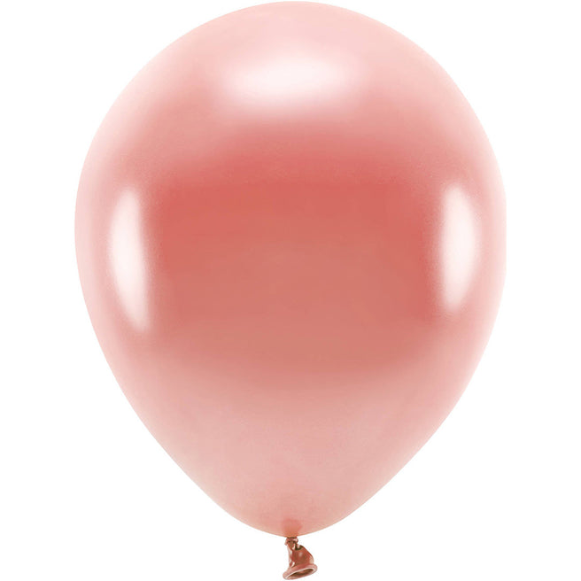 Een opgeblazen partydeco metallic rose goud ballon.