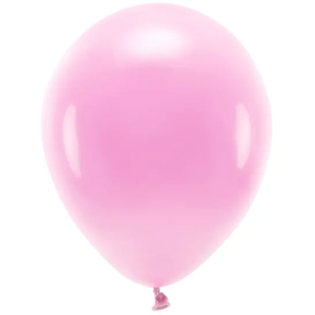 Een opgeblazen Partydeco ronde pastel roze ballon.
