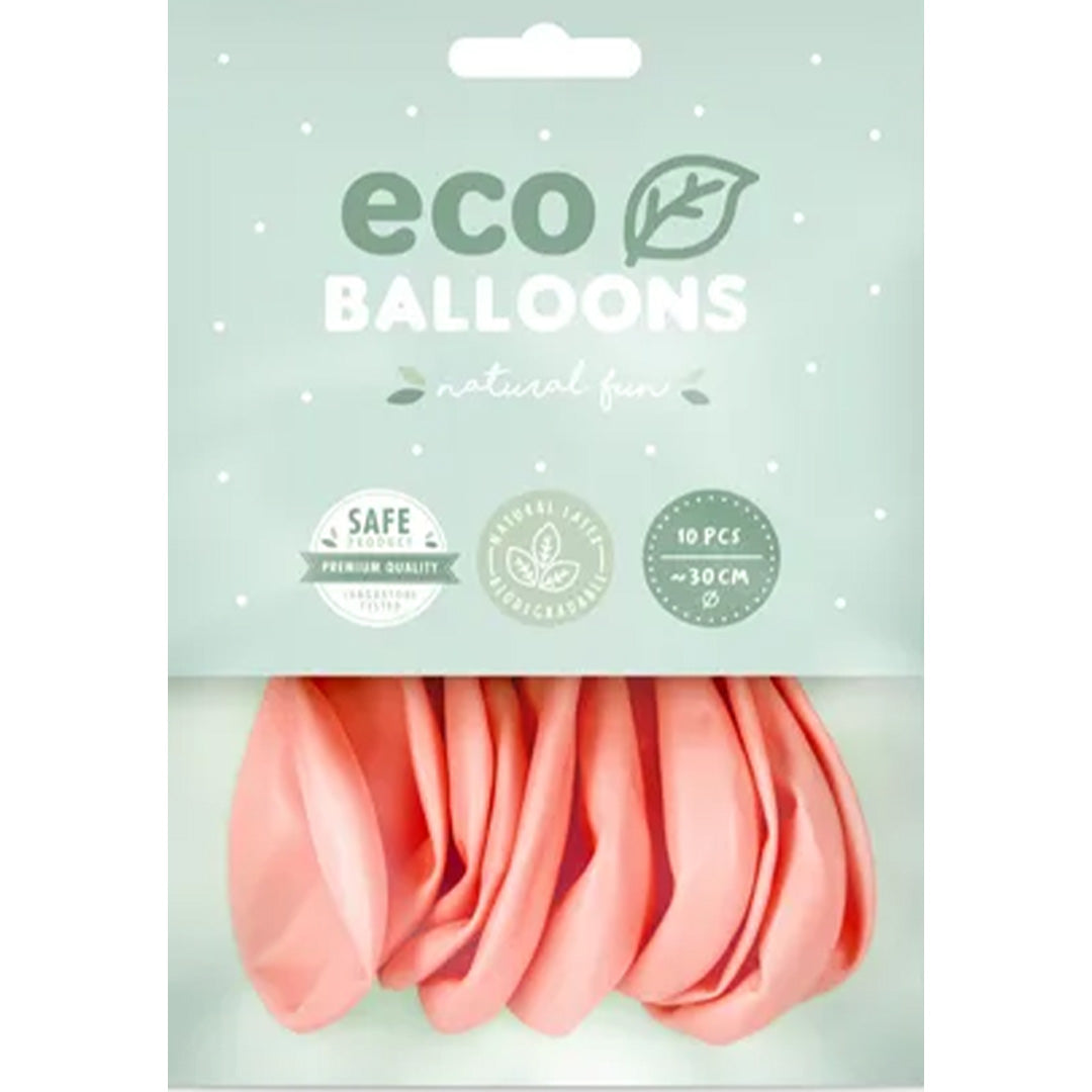 De verpakking van partydeco eco ballonnen in pastel blush roze.