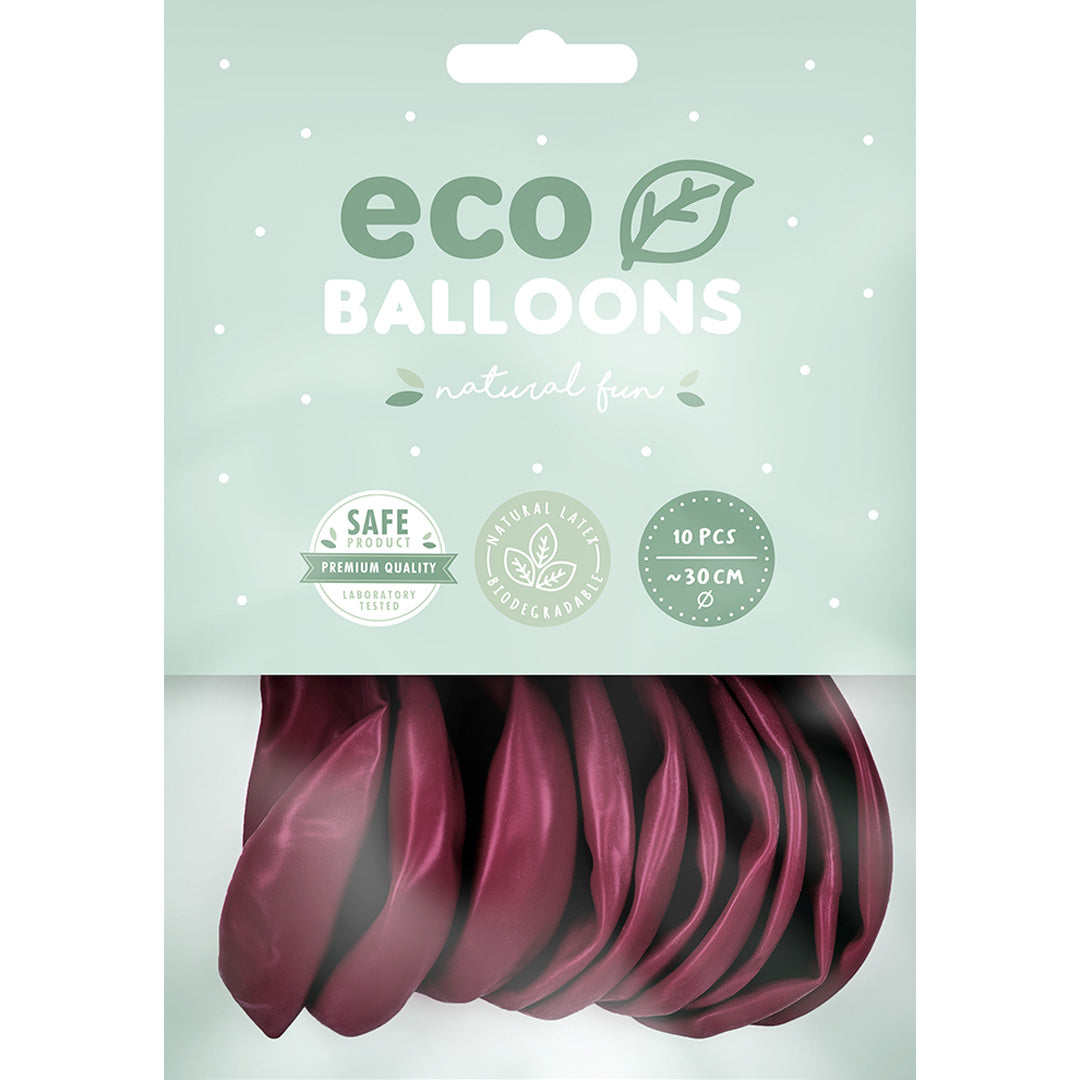 Verpakking van Partydeco eco ballonnen in dieprood.