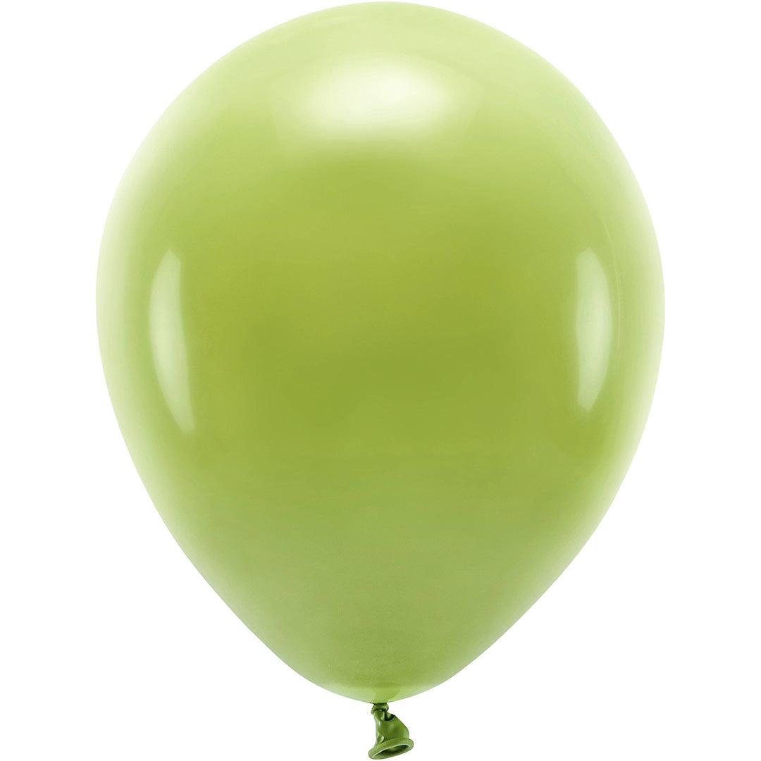 Partydeco pastel olijfgroene ronde ballon.