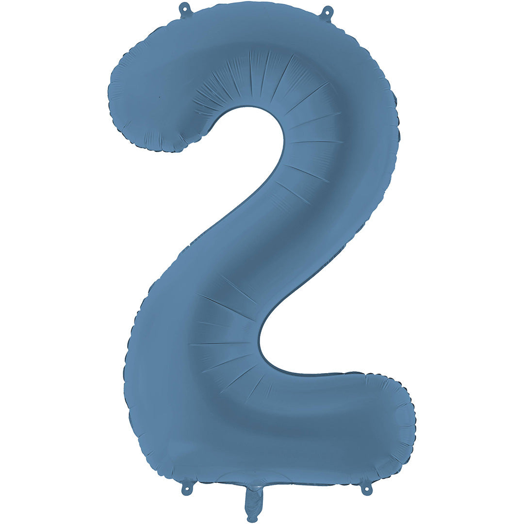 Partydeco cijferballon 2 in navy blauw.