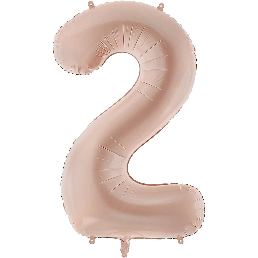 Partydeco donker beige cijferballon 2.