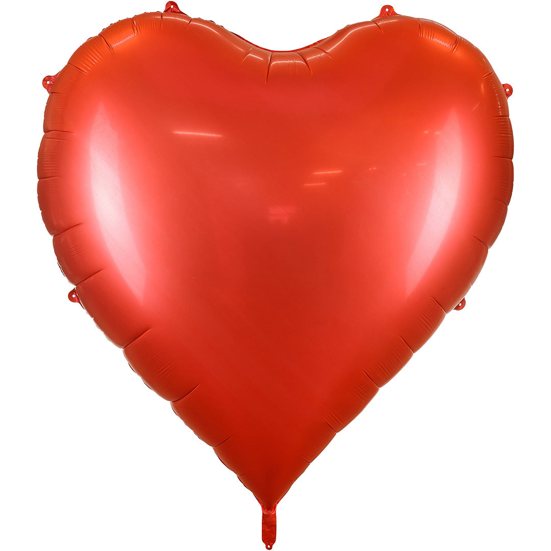 Partydeco rode hartvormige folieballon.