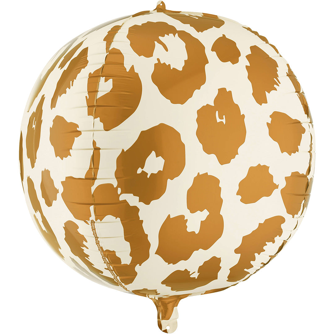 Partydeco ronde folieballon met cheetahprint.