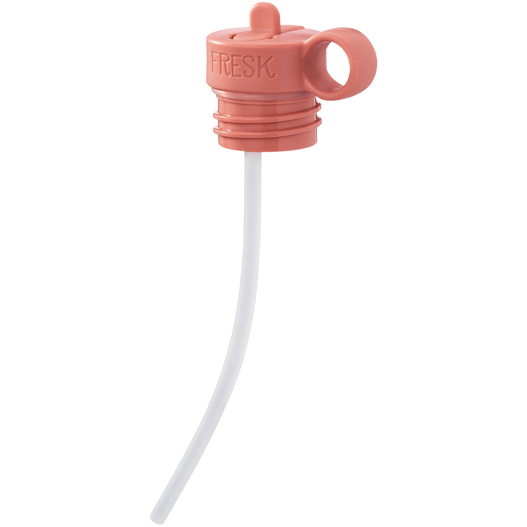 Fresk roze drinktuit met rietje voor een thermosfles.