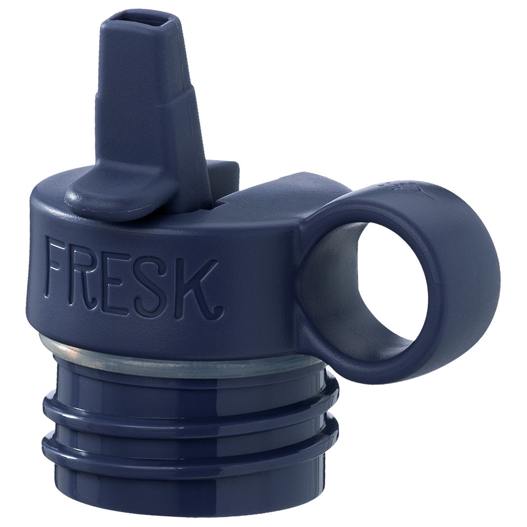 Fresk marineblauwe dop met uitklapbare drinktuit.