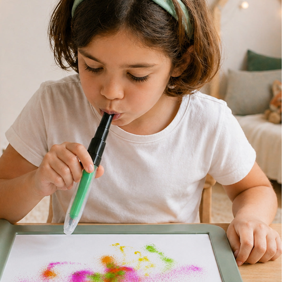 kidywolf coffret de dessin kidydraw kit - feutres souffleurs