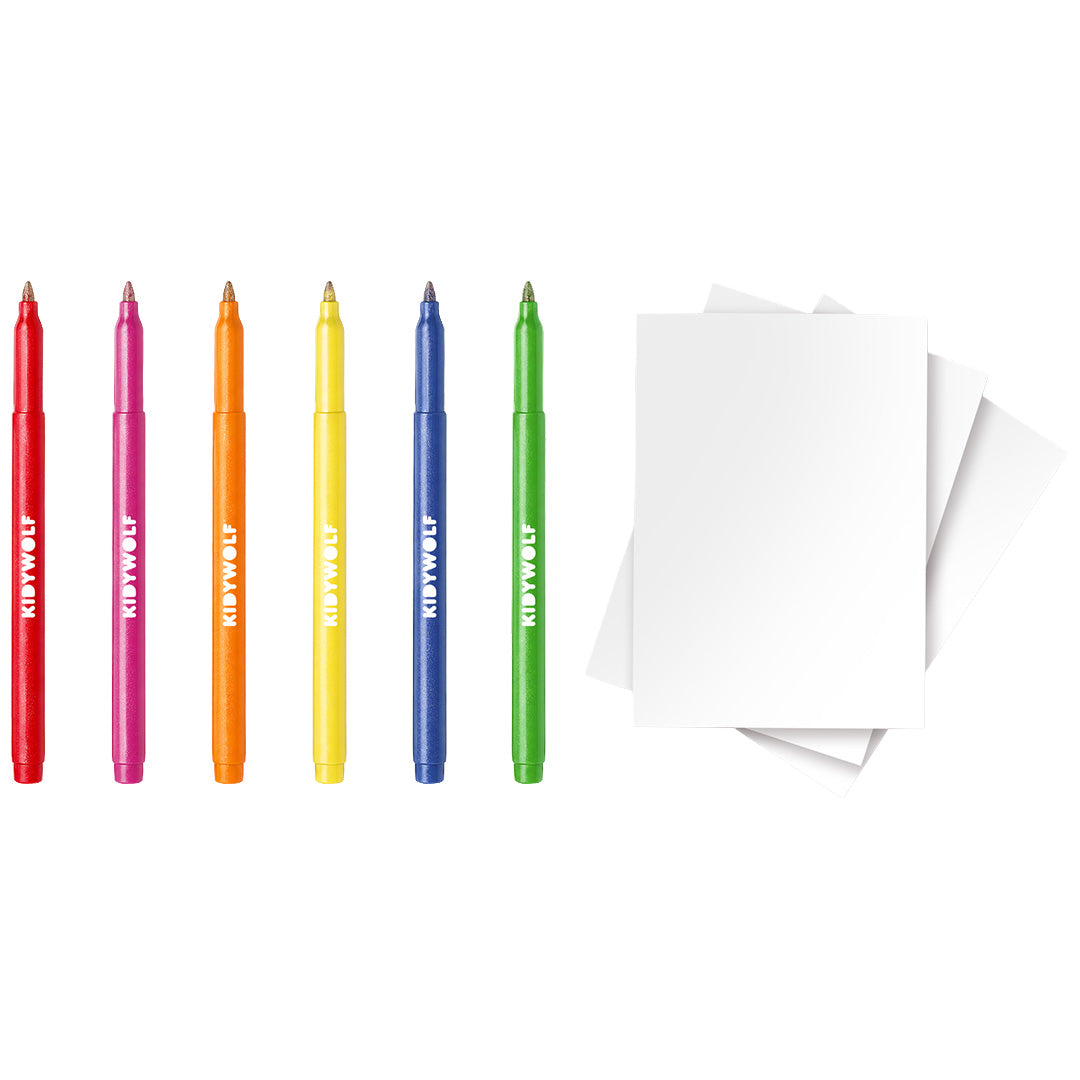 kidywolf coffret de dessin kidydraw kit - paillettes