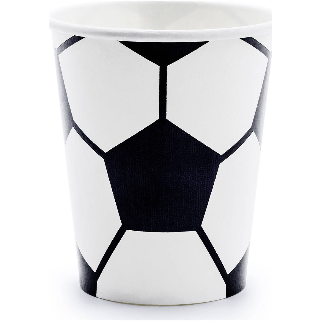 partydeco papieren feestbeker met voetbalpatroon.