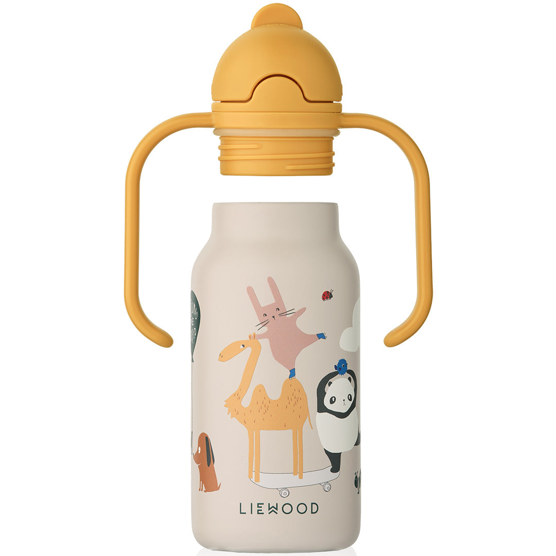 LW19618-2623 | liewood rvs thermosfles kimmie - around the world - sandy - 250 ml | 3