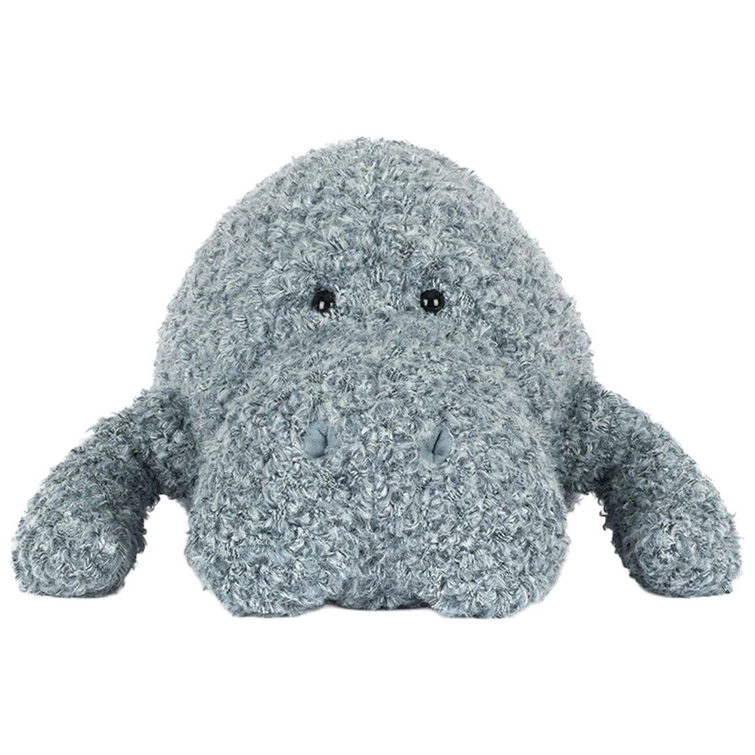 Jellycat pluchen zeekoe Maffles Manatee, van voren gezien.