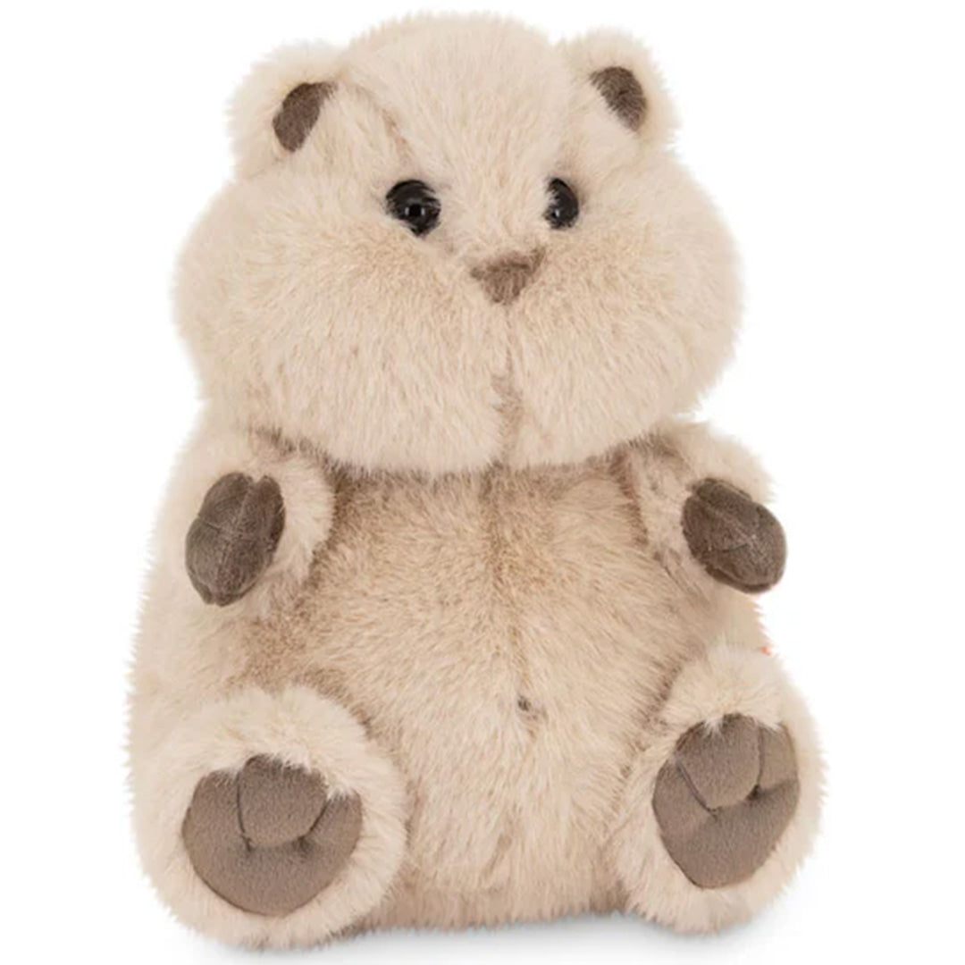 Orange Toys pluchen hamster knuffel, zittend en van voren gezien.