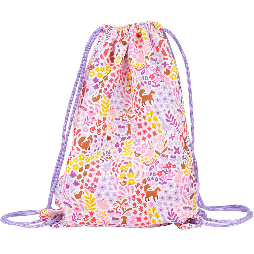 a little lovely company kinder gymtas met bloemen- en dierenprint.