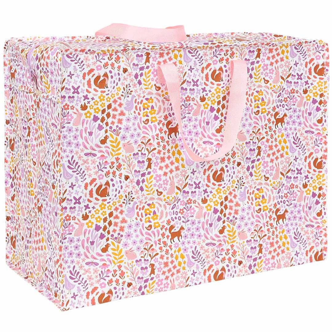 a little lovely company opbergtas met bloemen- en dierenpatroon.