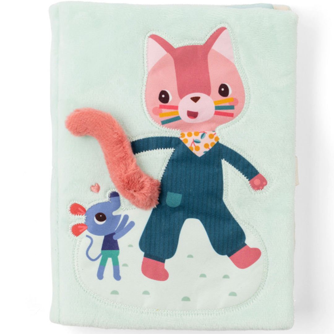 Lilliputiens babyspeelgoed activiteitenboek met Nina de Muis en een kleine blauwe muis op de voorkant.