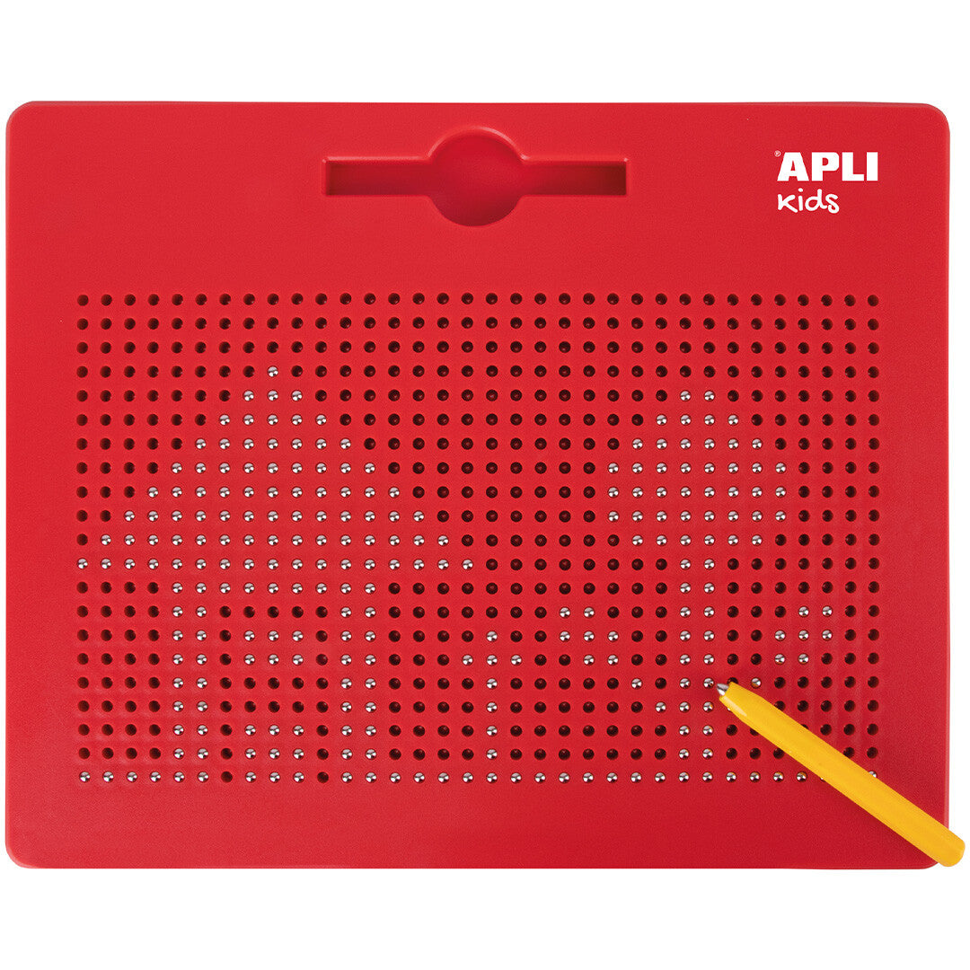 APLI kids magnetisch tekenbord XL in rood met gele stylus.