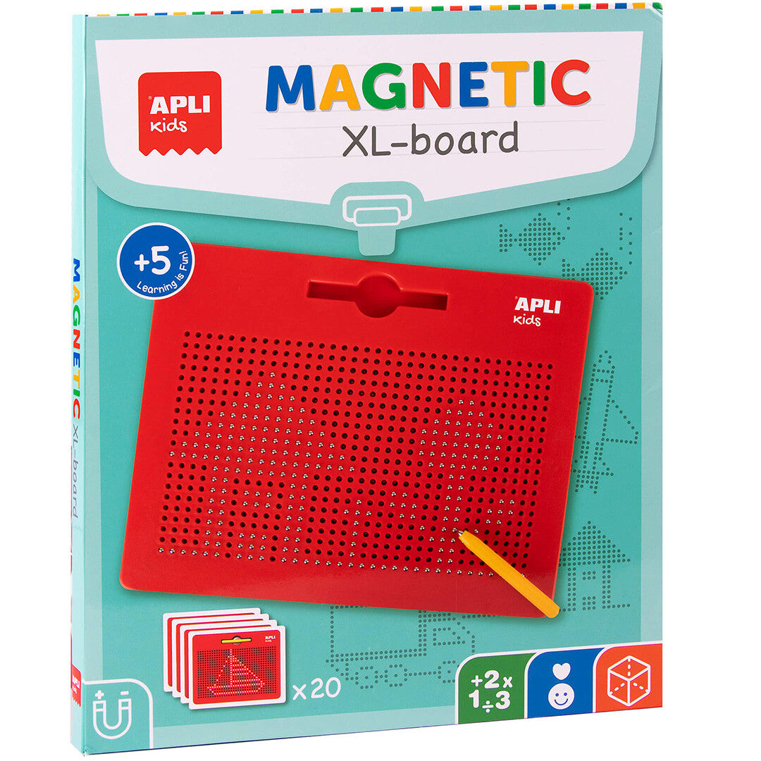 Voorkant van de verpakking van het APLI kids magnetisch tekenbord XL.