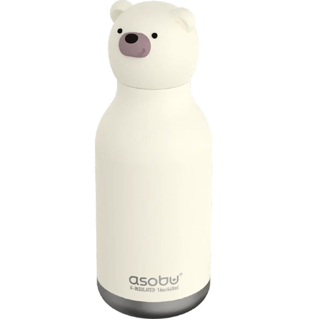 Asobu rvs drinkfles in de vorm van een beige beer.