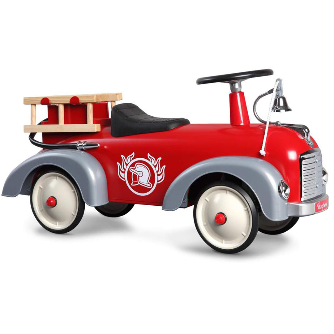 Baghera rode brandweer loopauto met een bel en een houten ladder.